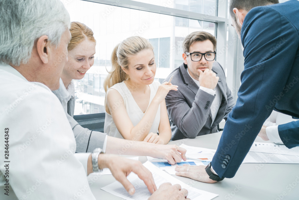 Canvas Prints Business people discussing diagrams