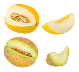 Fresh melon isolated on white background with clipping path