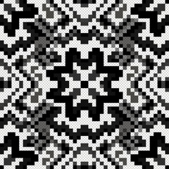 small colored polygons on a black background