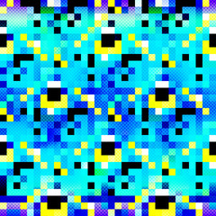 small pixels colored geometric background seamless pattern illustration