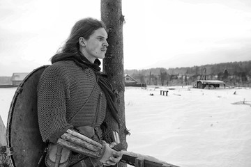 Defender the young warrior in armor