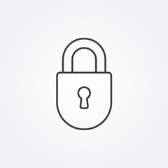 Lock line icon. Security and padlock symbol. Vector illustration.