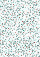 Background for new year card from mistletoe branches