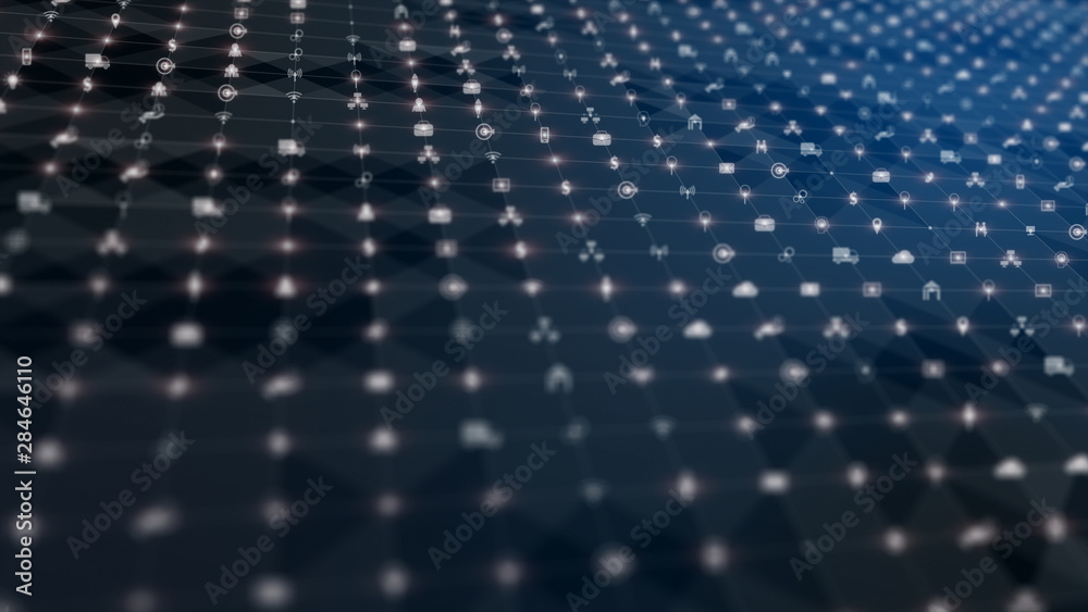 Poster technology network digital data connection and network marketing background concept.