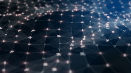 Technology network digital data connection and network marketing background concept.