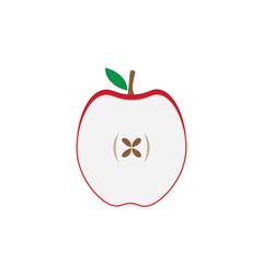 apple fruit and slice logo vector