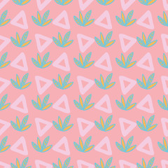 leaves triangle seamless repeat pattern design