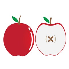 apple fruit and slice logo vector