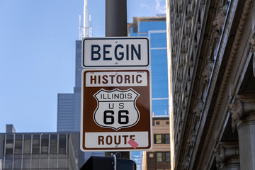Historic Route 66 Chicago, illinois, USA, United state of America