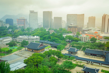 Panorama of the center of Seoul.