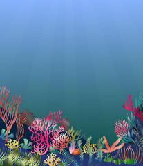 Fototapeta na wymiar Underwater seascape scene
