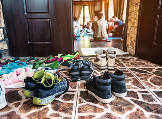 shoes left under the door