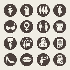 Feminism vector icons © missbobbit