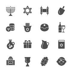 Hanukkah vector icons