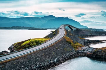 Fotobehang Atlantische weg Noorse Atlantische verkeersbrug