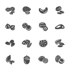 Nuts vector icon set