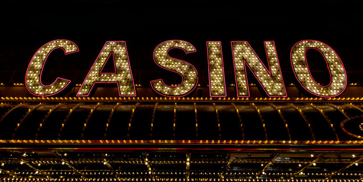 Casino neon sign in Vegas. Roadtrip to Vegas