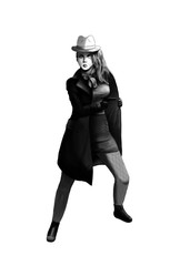 8 Detective girl with gun and cloak