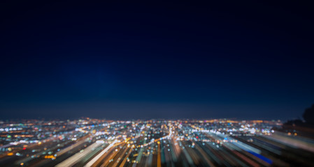 Fototapeta na wymiar Abstract long exposure, experimental surreal photo, city and vehicle lights at night