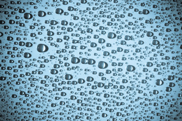 water drops on blue background