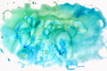 Fototapeta na wymiar Abstract watercolor background in blue-green, aqua. For the design of postcards, wallpapers, textiles.