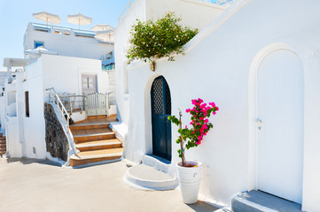 Traditional greek cycladic architecture on Santorini island, Greece.