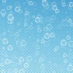 Random soap bubbles abstract background. Blowing b