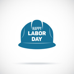 Labor day symbol. Safety helmet icon. Tribute builder. Vector illustration.