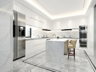 3d render of modern home kitchen