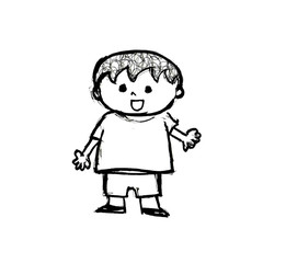 人物　子供　こども　子ども　少年　少女　男の子　女の子　男女　デフォルメ　可愛い　かわいい　POP