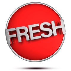 Text Fresh 3d rendering on white background.(with Clipping Path).