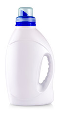 The white plastic bottle with a handle on white