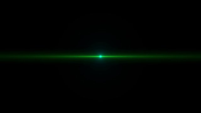 Flashing green laser composition. Animation lines of light appear from the centre of the screen behind.