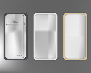 Mesh, gray colored phone backgrounds kit.