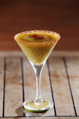 The Maracuya Daiquiri is a popular alcoholic beverage with mango, rum, vodka, lemon juice and sugar syrup.