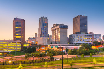 Akron, Ohio, USA Town Skyline - obrazy, fototapety, plakaty