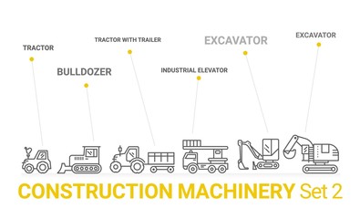 Construction Machinery icons banner design Vol.2