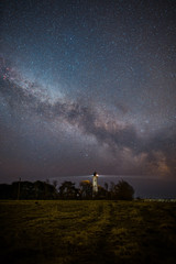 Beacons in the night, the lighthouse in Segerstad and the Milky Way - obrazy, fototapety, plakaty