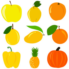 All vegetables and fruits are avalaible yellow to orange.