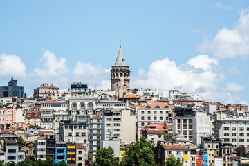 Fototapeta na wymiar Galata Tower View From Eminonu istanbul turkey
