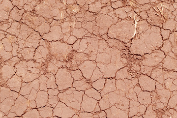 Cracked Dry Earth Top View as Global Warming Concept
