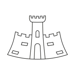 Line art black and white fairytale castle