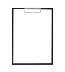 clipboard with blank sheet of paper isolated