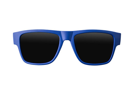 Blue sunglasses isolated on white background