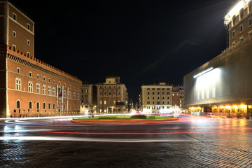 Fototapeta na wymiar Venice square at night in Rome italy by night