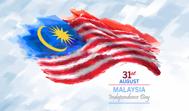 Malaysian Independence Day celebration with crescent moon and a star