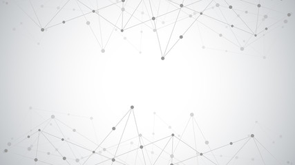 Abstract plexus background with connecting dots and lines. Global network connection, digital technology and communication concept.