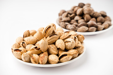 delicious nutritious fried apricot kernels and almonds