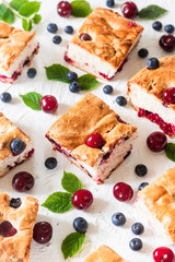 Jellied pie with fresh seasonal berries