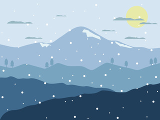 winter mountain with snow